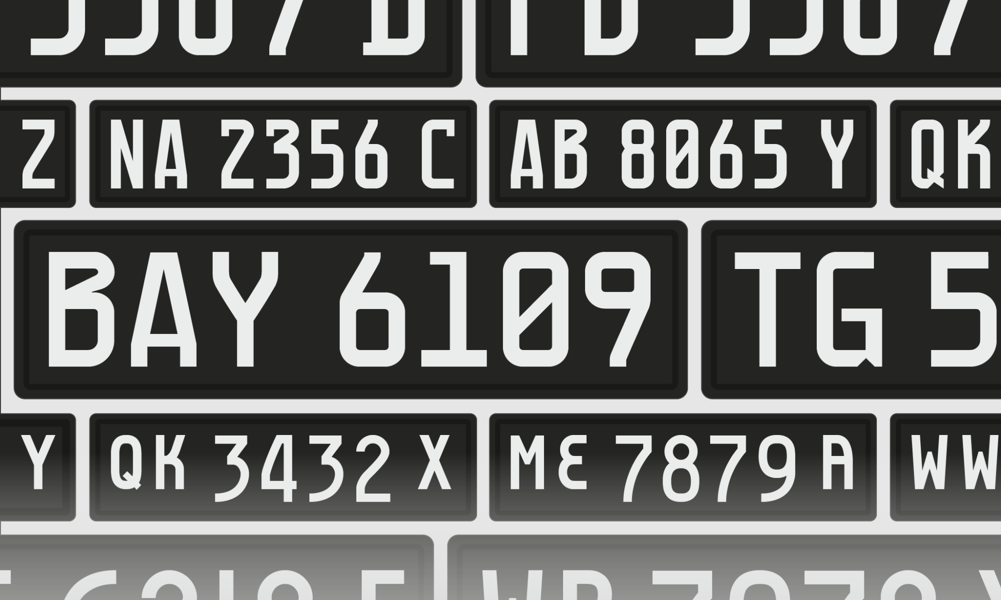 Sample Numbers for Standardised Number Plate Malaysia, Myno & Nomy